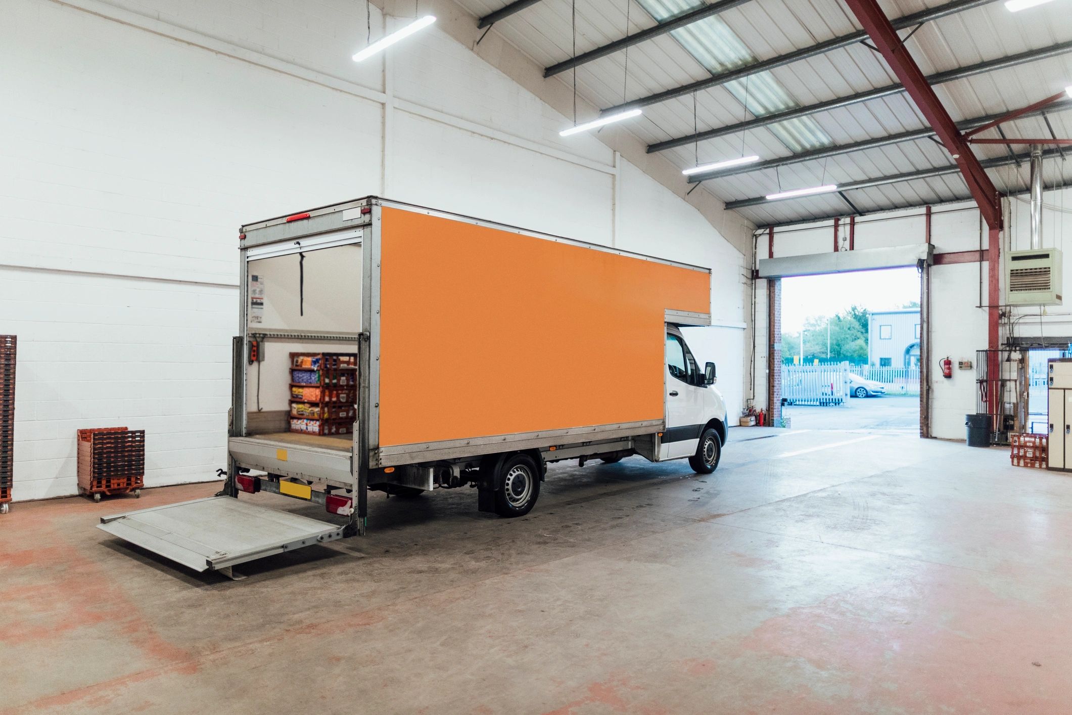 Delivery vehicle ready for loading